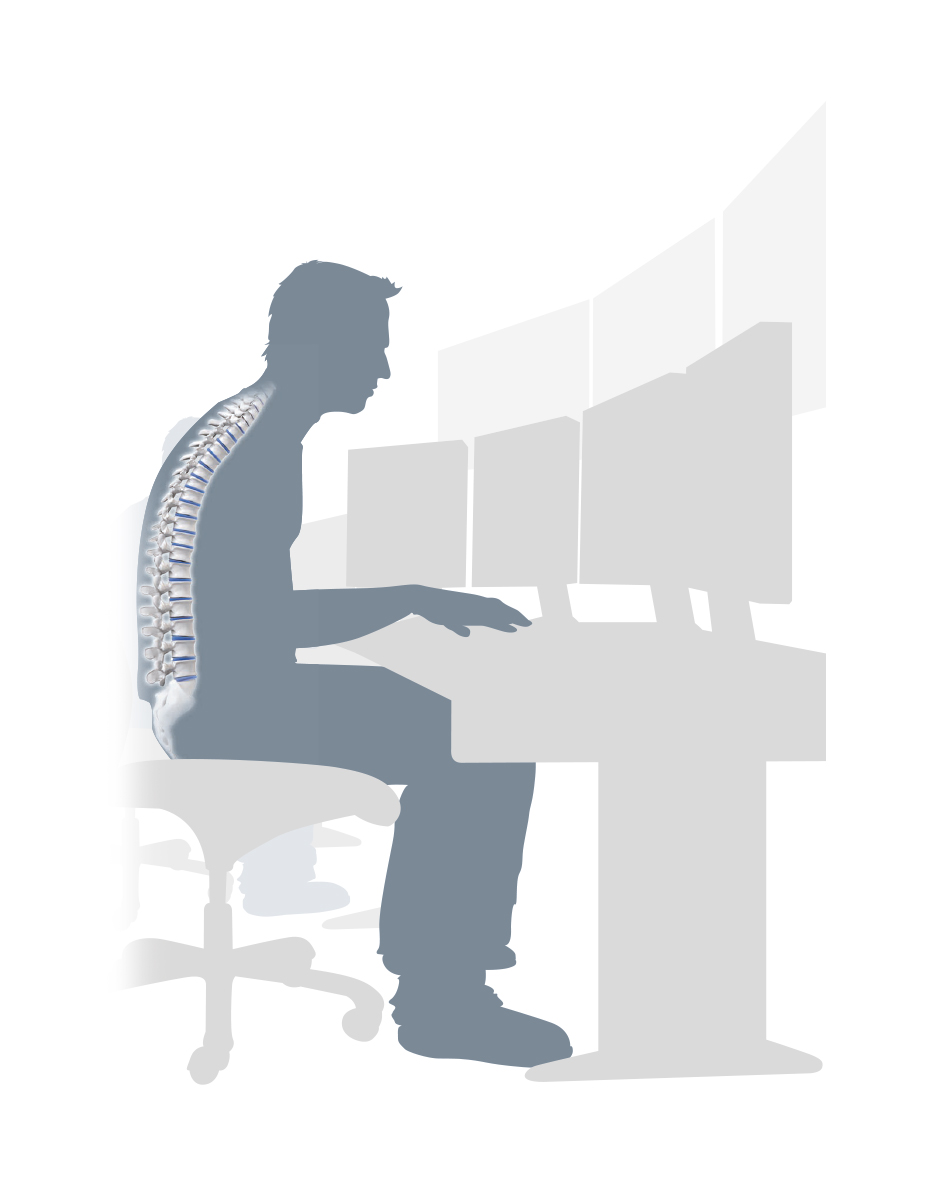 Statiskt sittande skadar ryggen